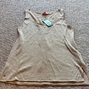 Lilly Pulitzer Metallic Beige Knit Tank